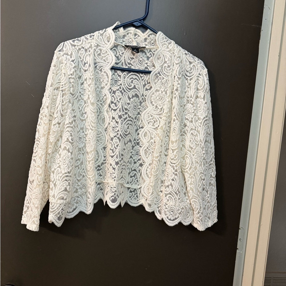 Elegant White Lace jacket, cover up